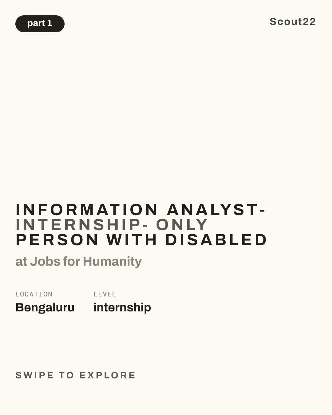 Information Analyst- Internship- Only Person with Disabled at Jobs for Humanity