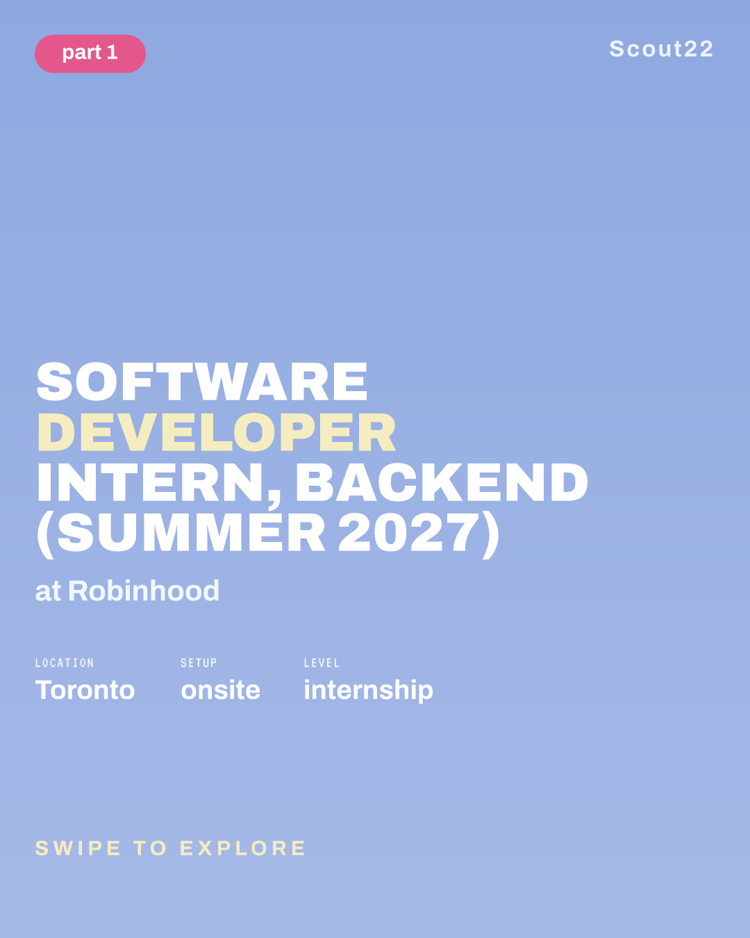 Software Developer Intern, Backend (Summer 2027) at Robinhood
