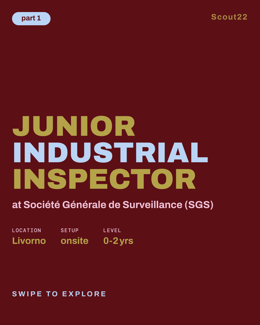 Junior Industrial Inspector at Société Générale de Surveillance (SGS)