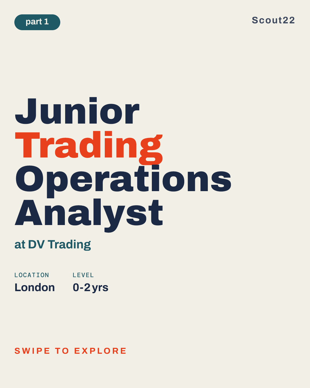 Junior Trading Operations Analyst at DV Trading