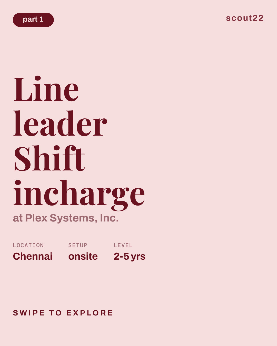 Line leader Shift incharge at Plex Systems, Inc.