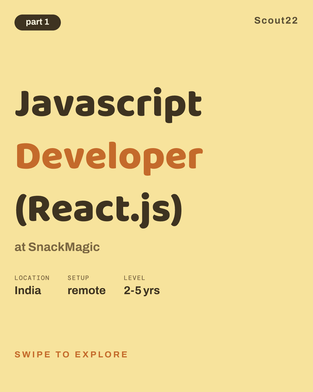 Javascript Developer (React.js) at SnackMagic