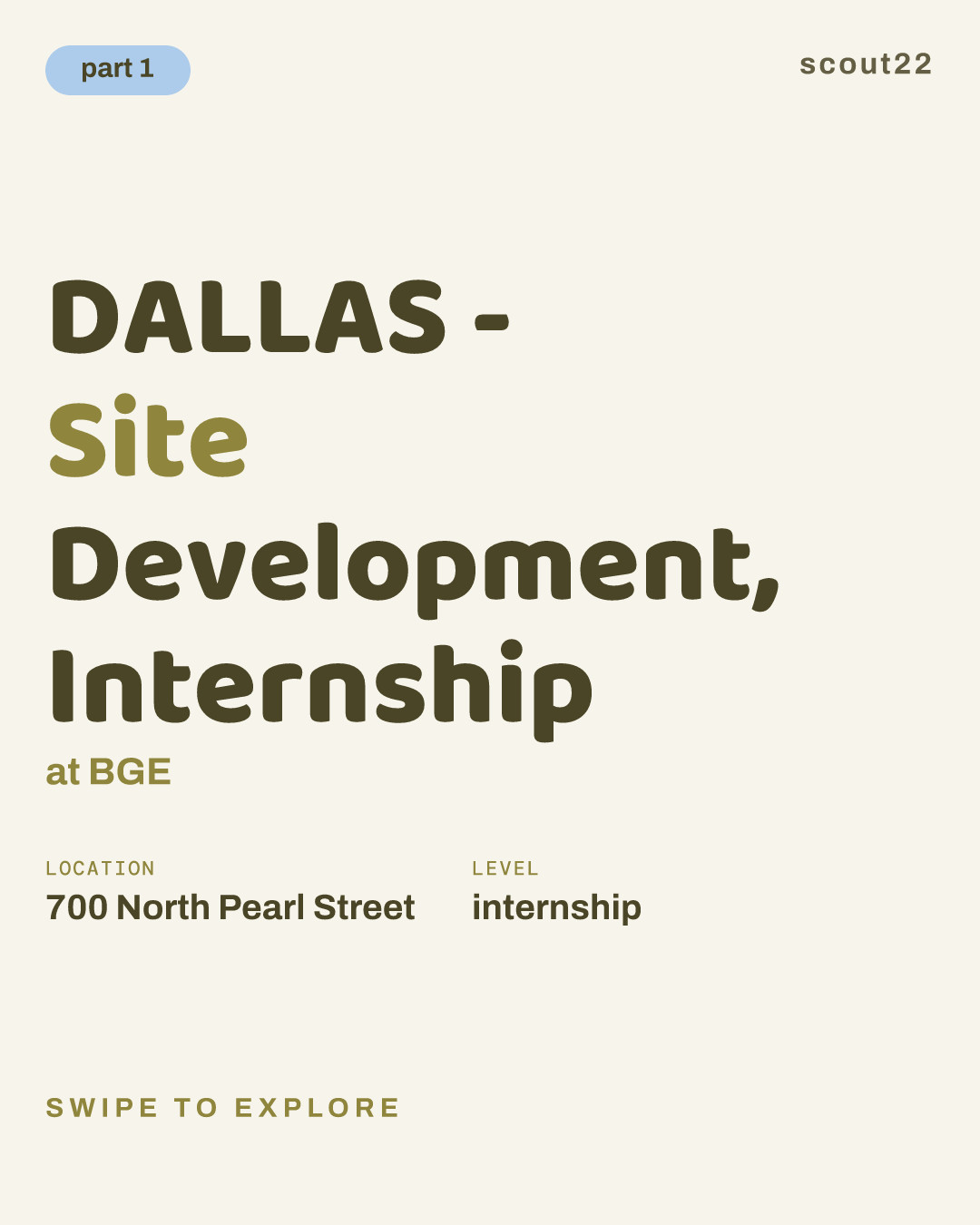 DALLAS - Site Development, Internship at BGE