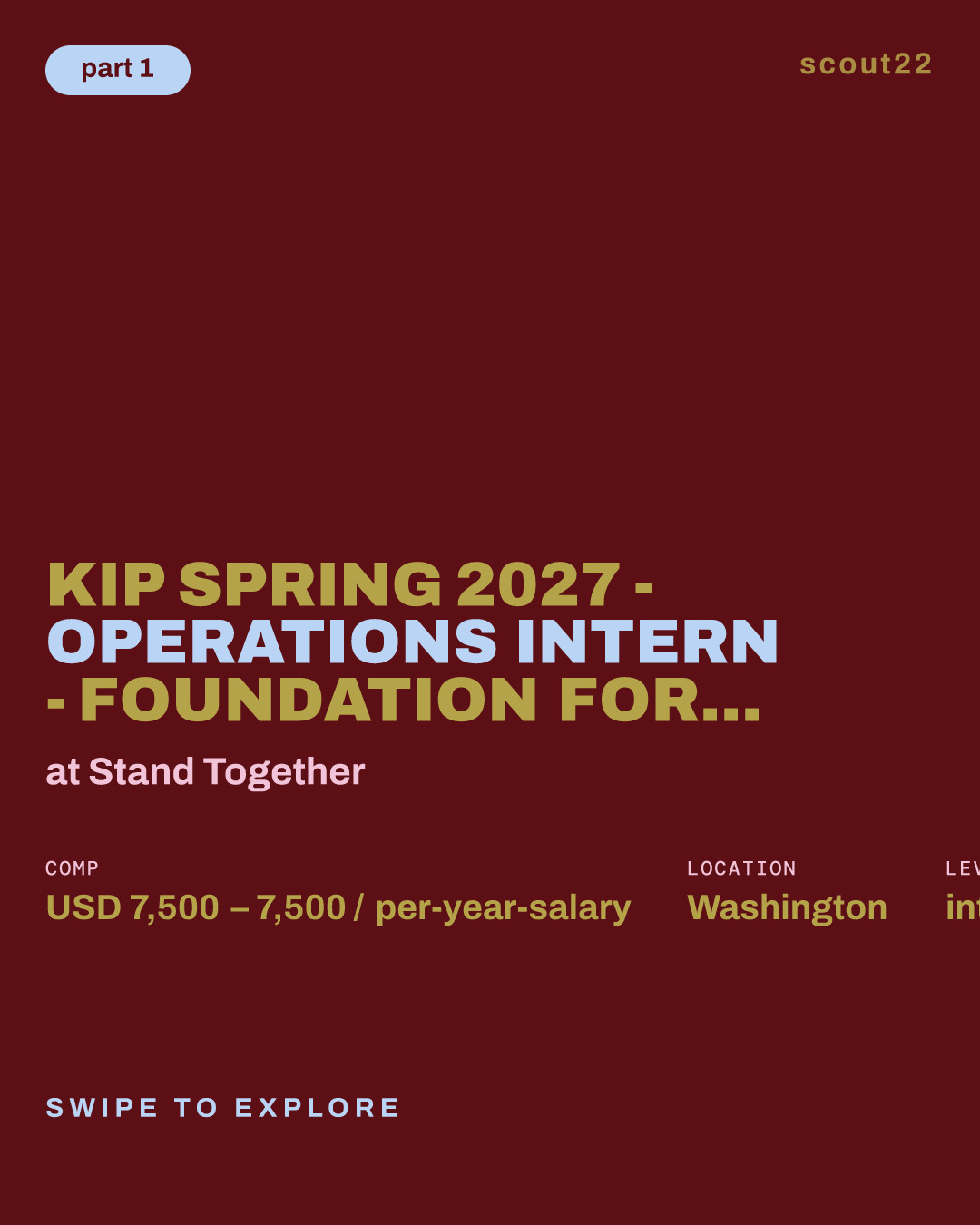 KIP Spring 2027 - Operations Intern - Foundation for Research on Equal Opportunity at Stand Together