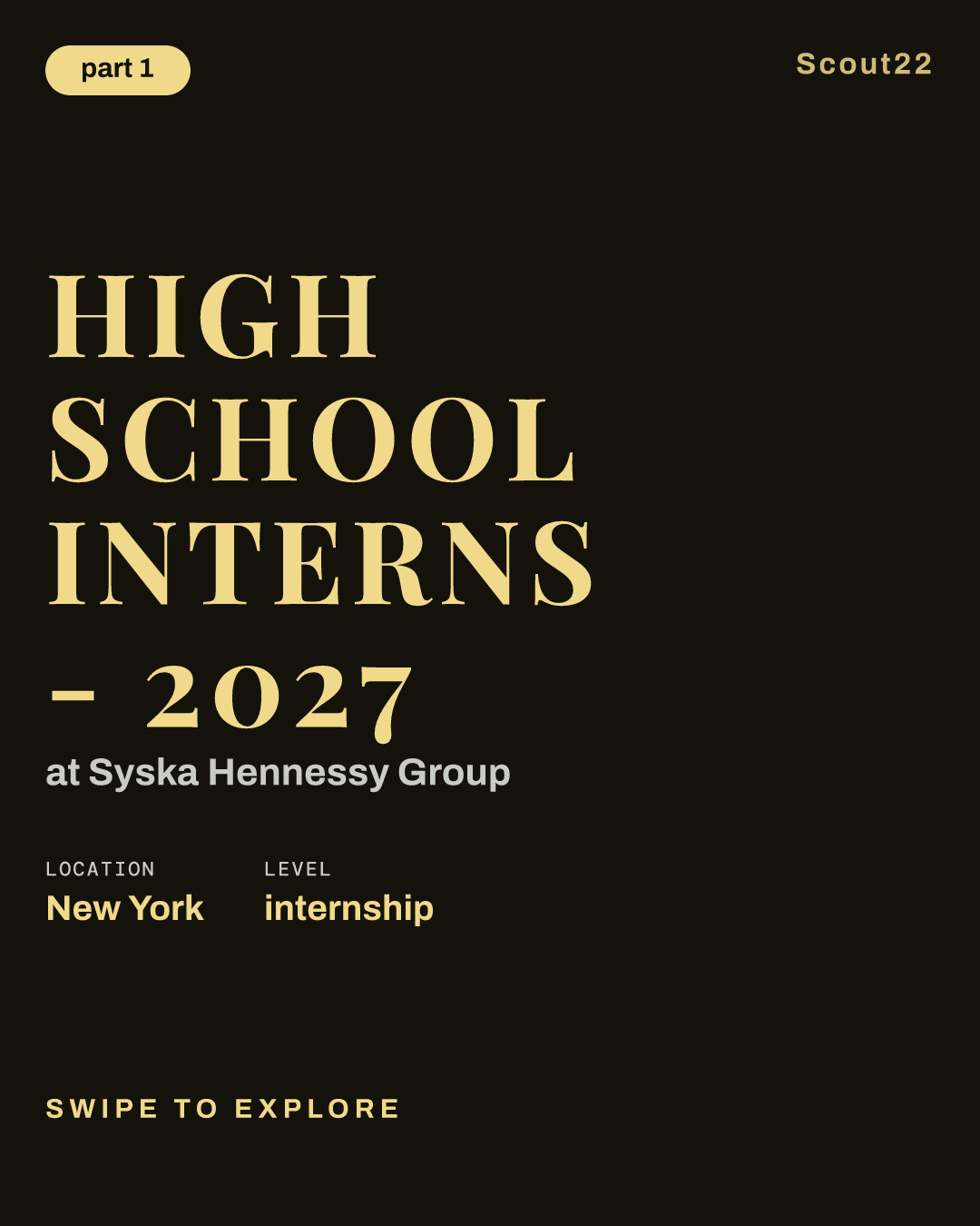 High School Interns - 2027 at Syska Hennessy Group