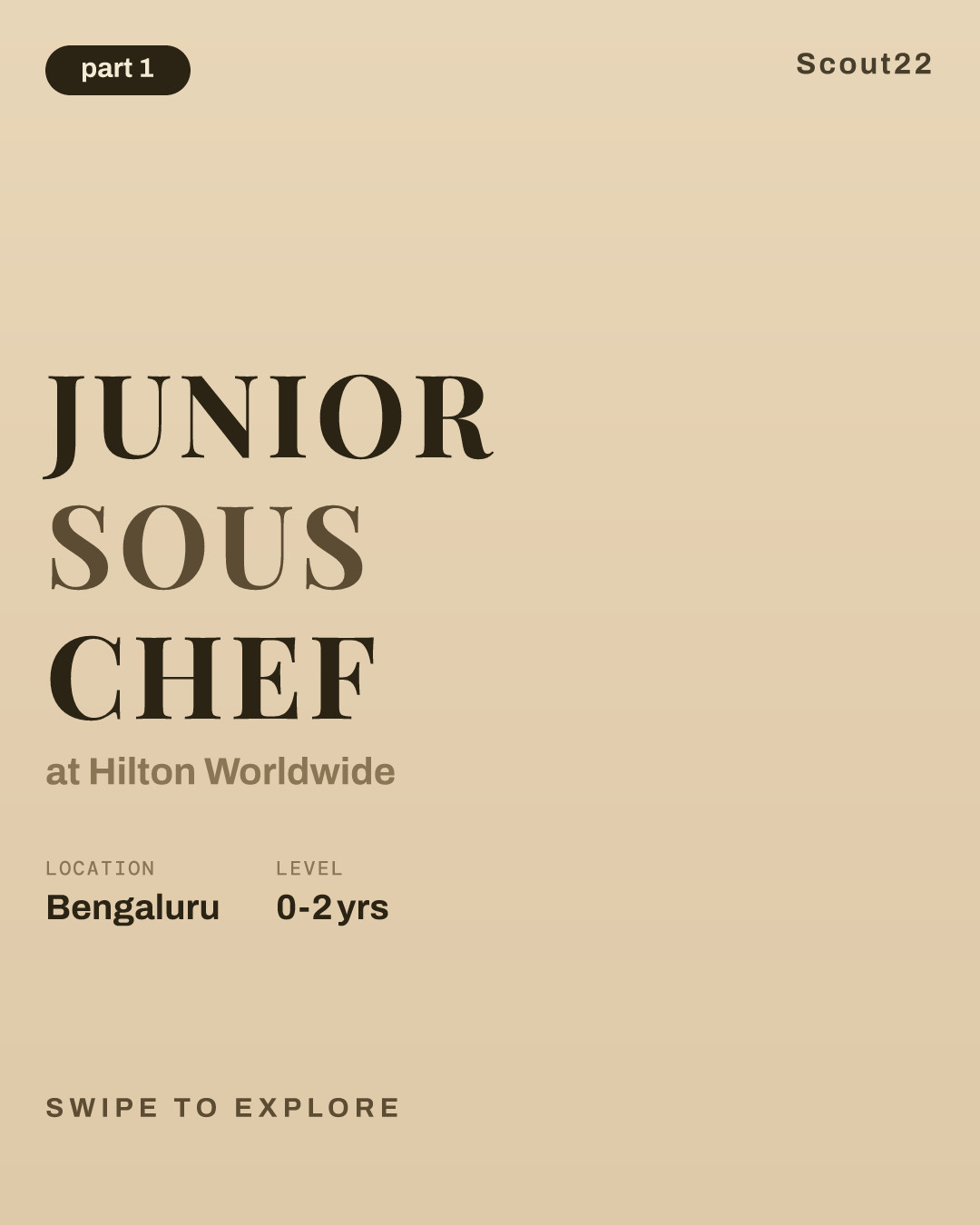 Junior Sous Chef at Hilton Worldwide