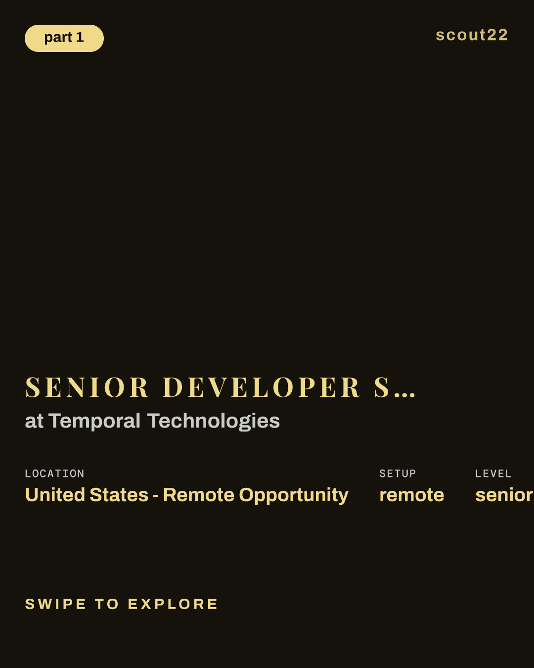Senior Developer Success Engineer - West at Temporal Technologies