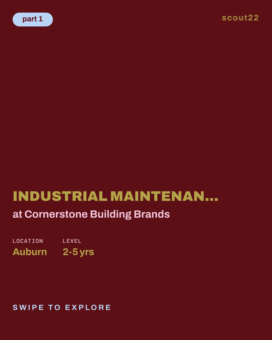 Industrial Maintenance Technician Swing Rotational Shift at Cornerstone Building Brands