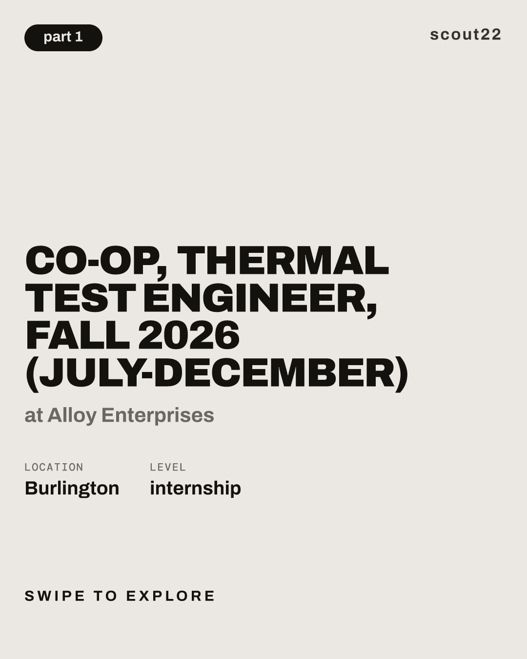 Co-Op, Thermal Test Engineer, Fall 2026 (July-December) at Alloy Enterprises
