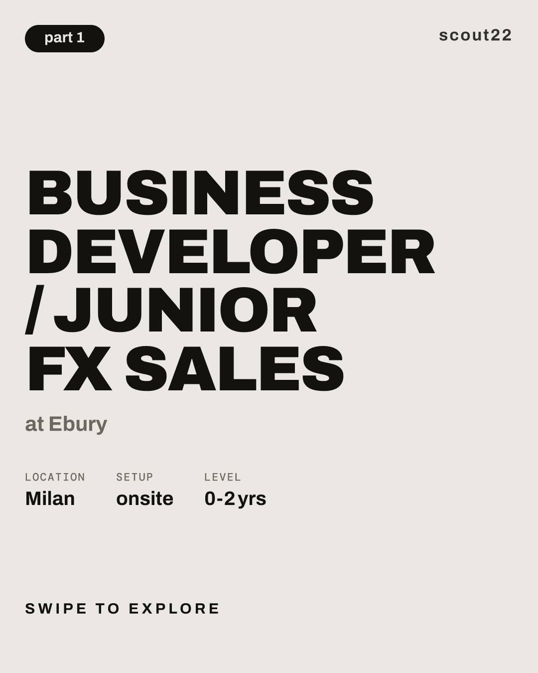 Business Developer / Junior FX Sales at Ebury