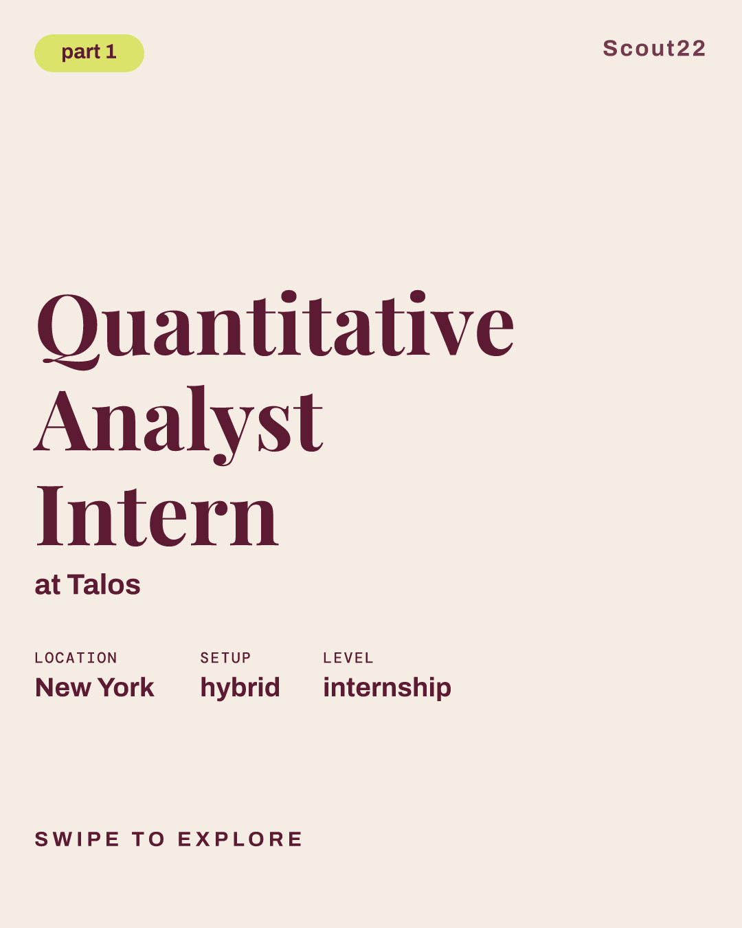 Quantitative Analyst Intern at Talos