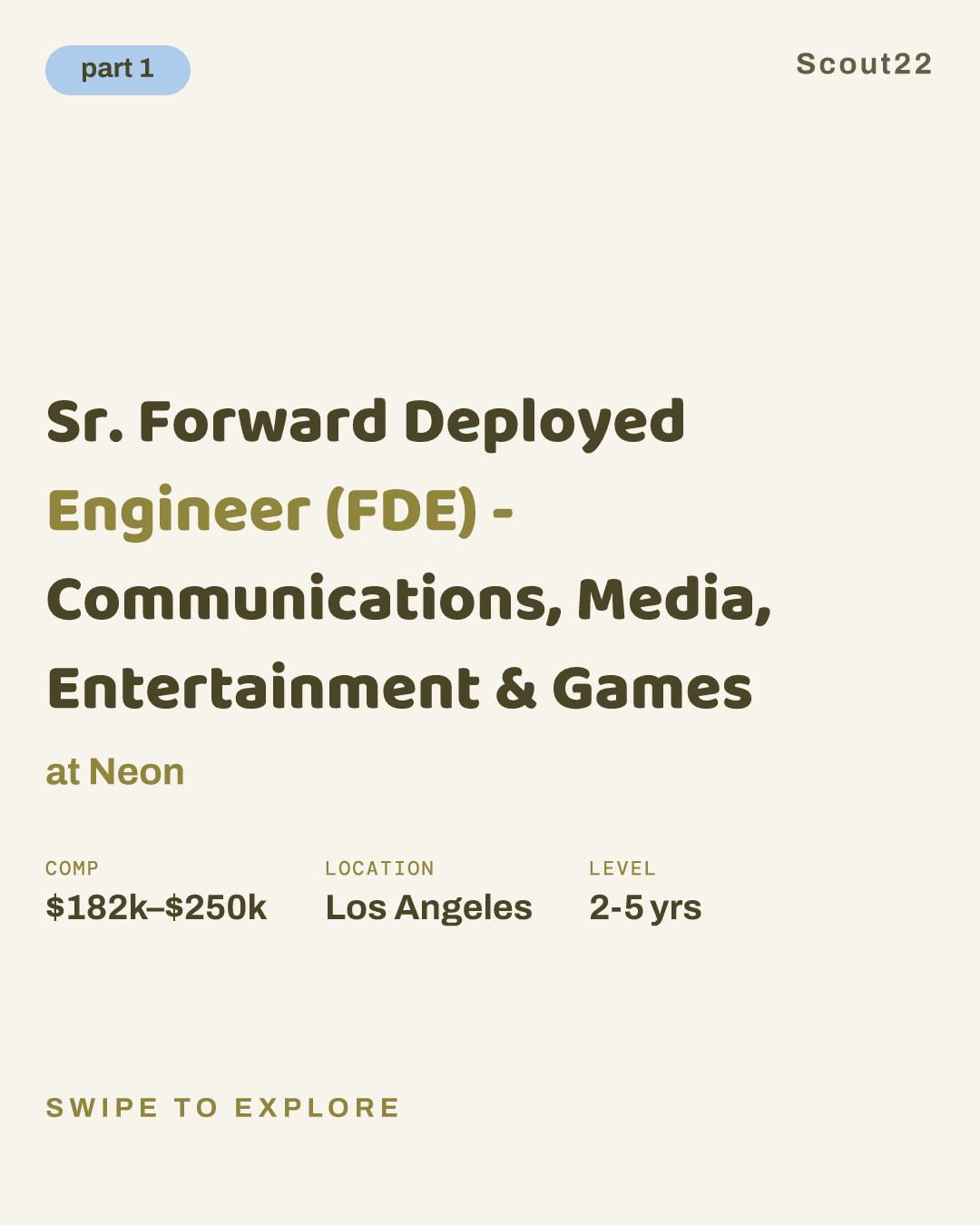 Sr. Forward Deployed Engineer (FDE) - Communications, Media, Entertainment & Games at Neon
