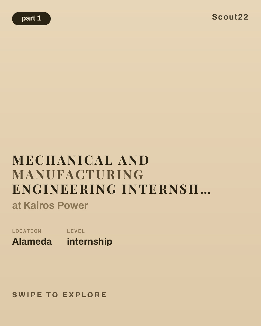 Mechanical and Manufacturing Engineering Internship - Summer 2027 at Kairos Power