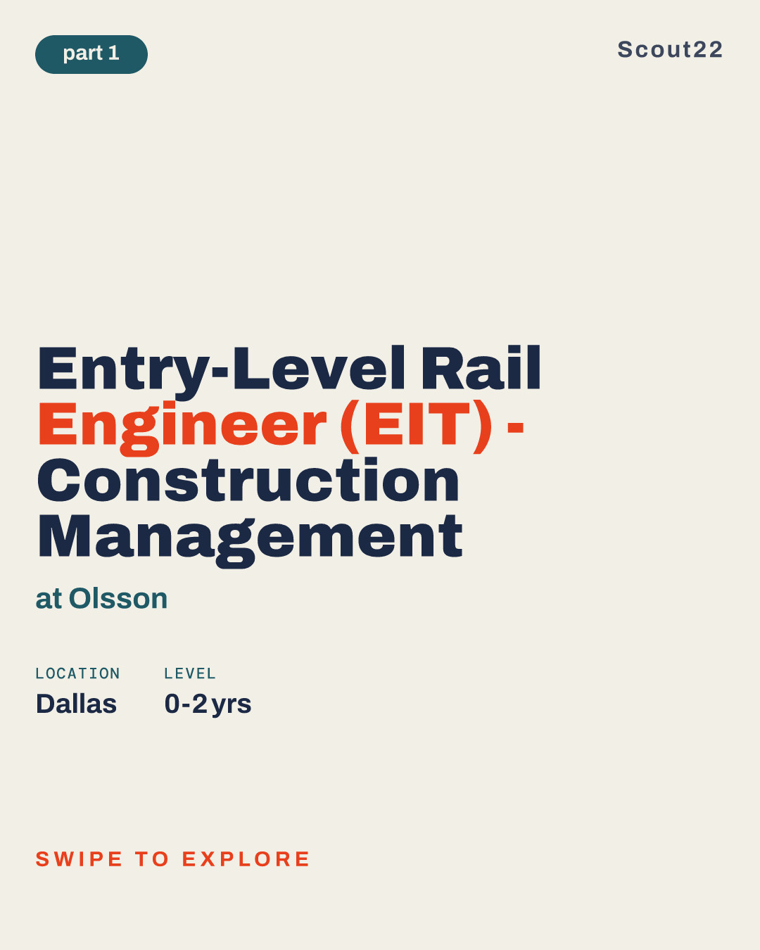 Entry-Level Rail Engineer (EIT) - Construction Management at Olsson