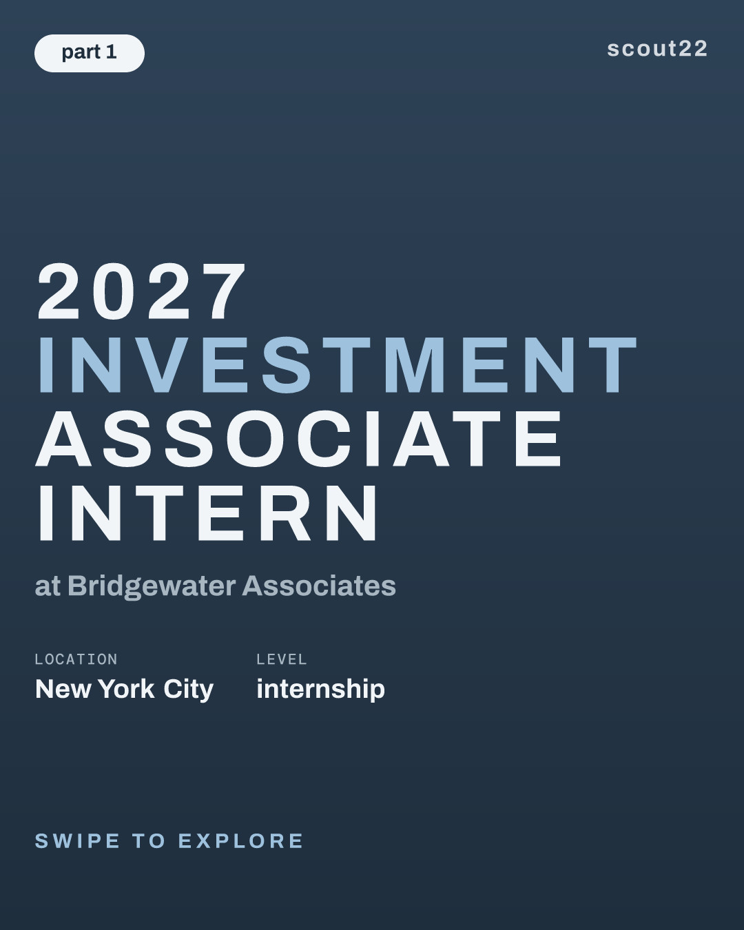2027 Investment Associate Intern at Bridgewater Associates