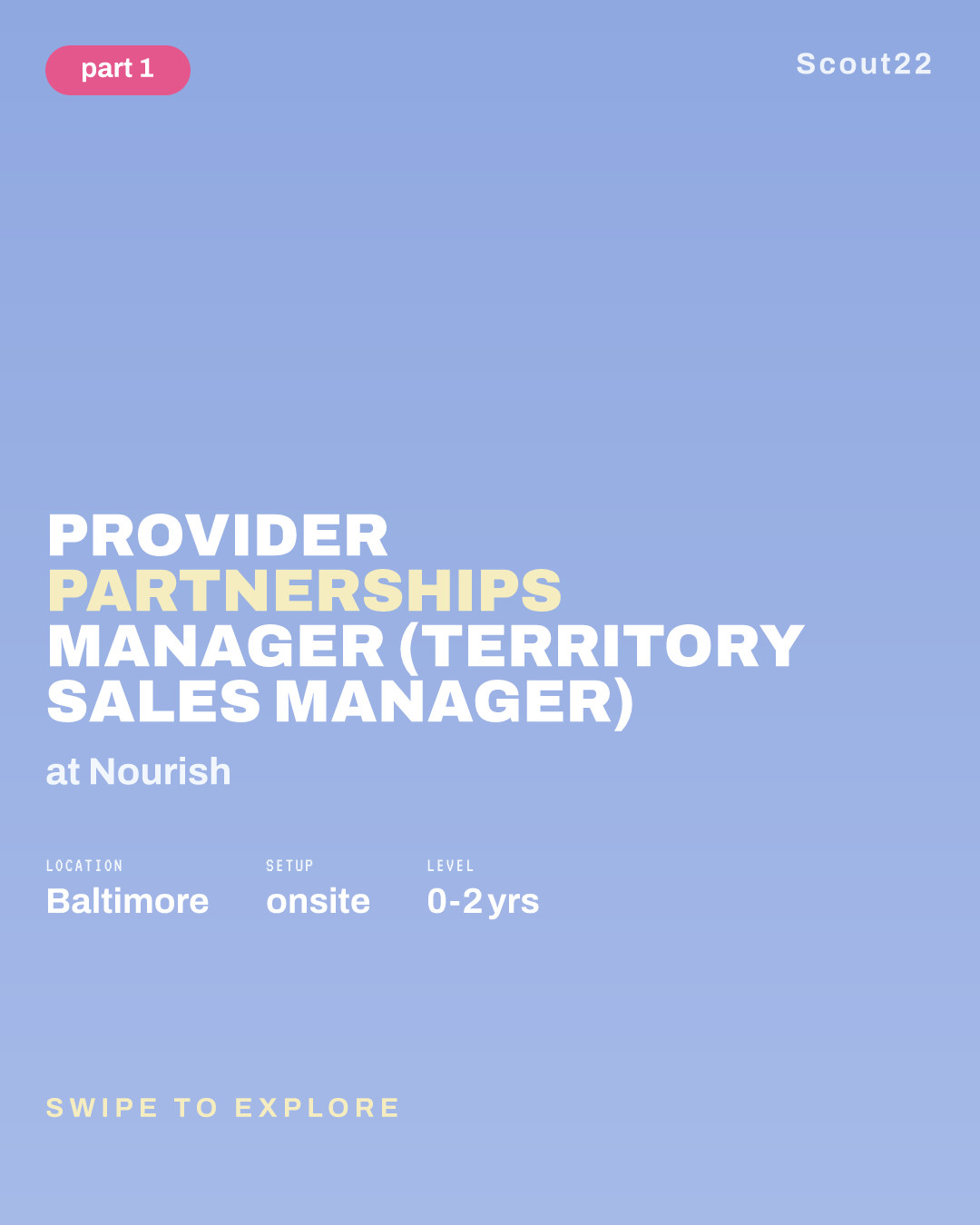 Provider Partnerships Manager (Territory Sales Manager) at Nourish
