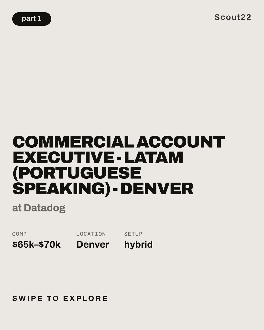Commercial Account Executive - LATAM (Portuguese Speaking) - Denver at Datadog