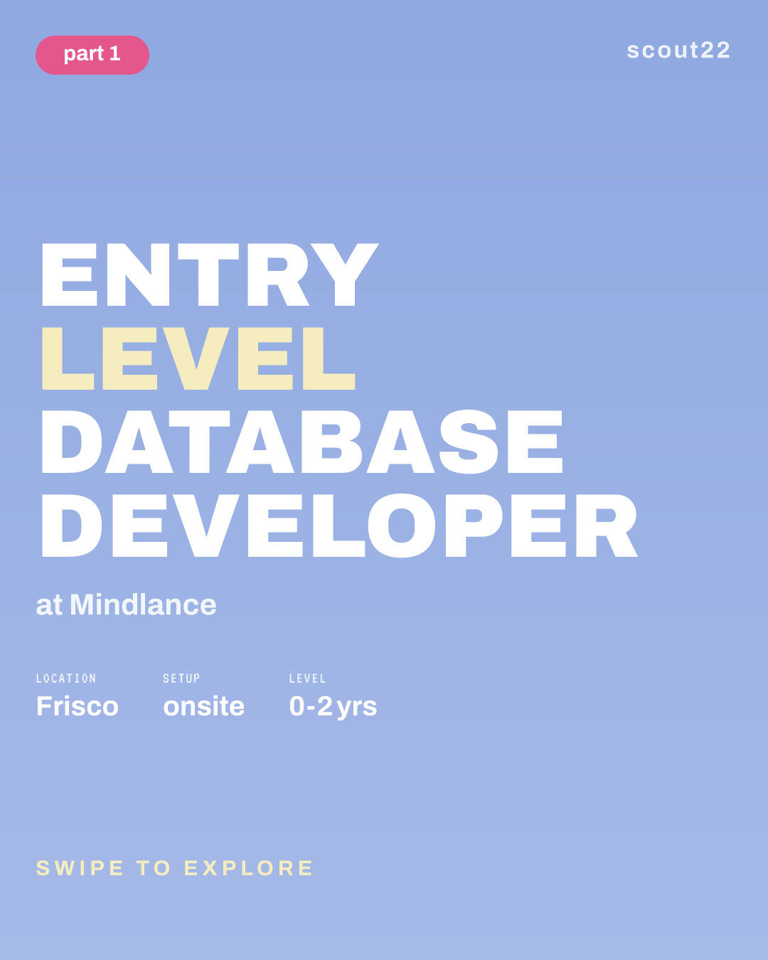 Entry Level Database Developer at Mindlance