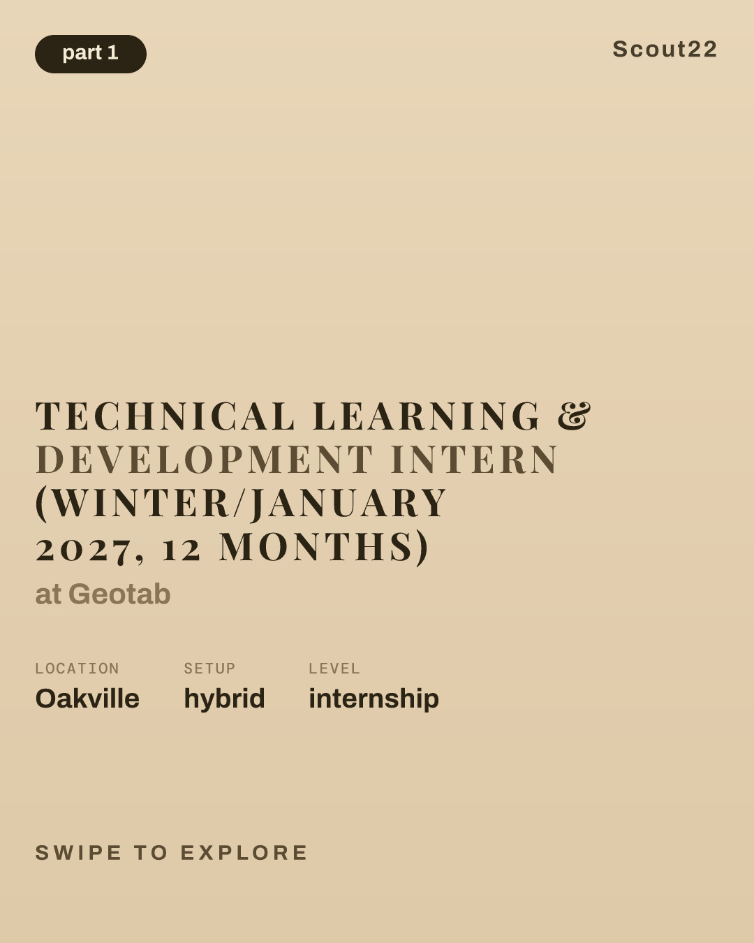 Technical Learning & Development Intern (Winter/January 2027, 12 Months) at Geotab
