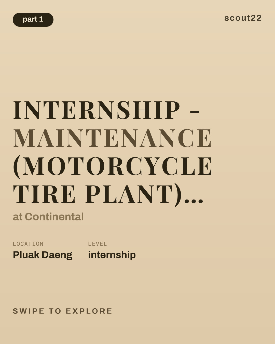 Internship - Maintenance (Motorcycle Tire Plant) นักศึกษาฝึกงาน at Continental