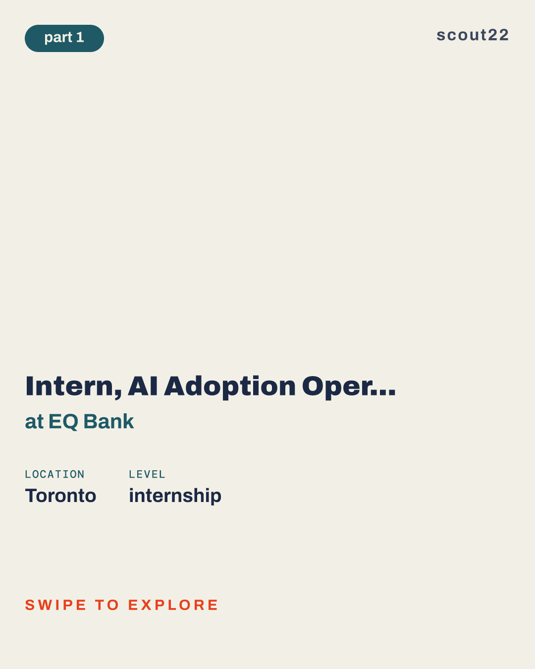 Intern, AI Adoption Operations, Jan - Dec 2027 at EQ Bank