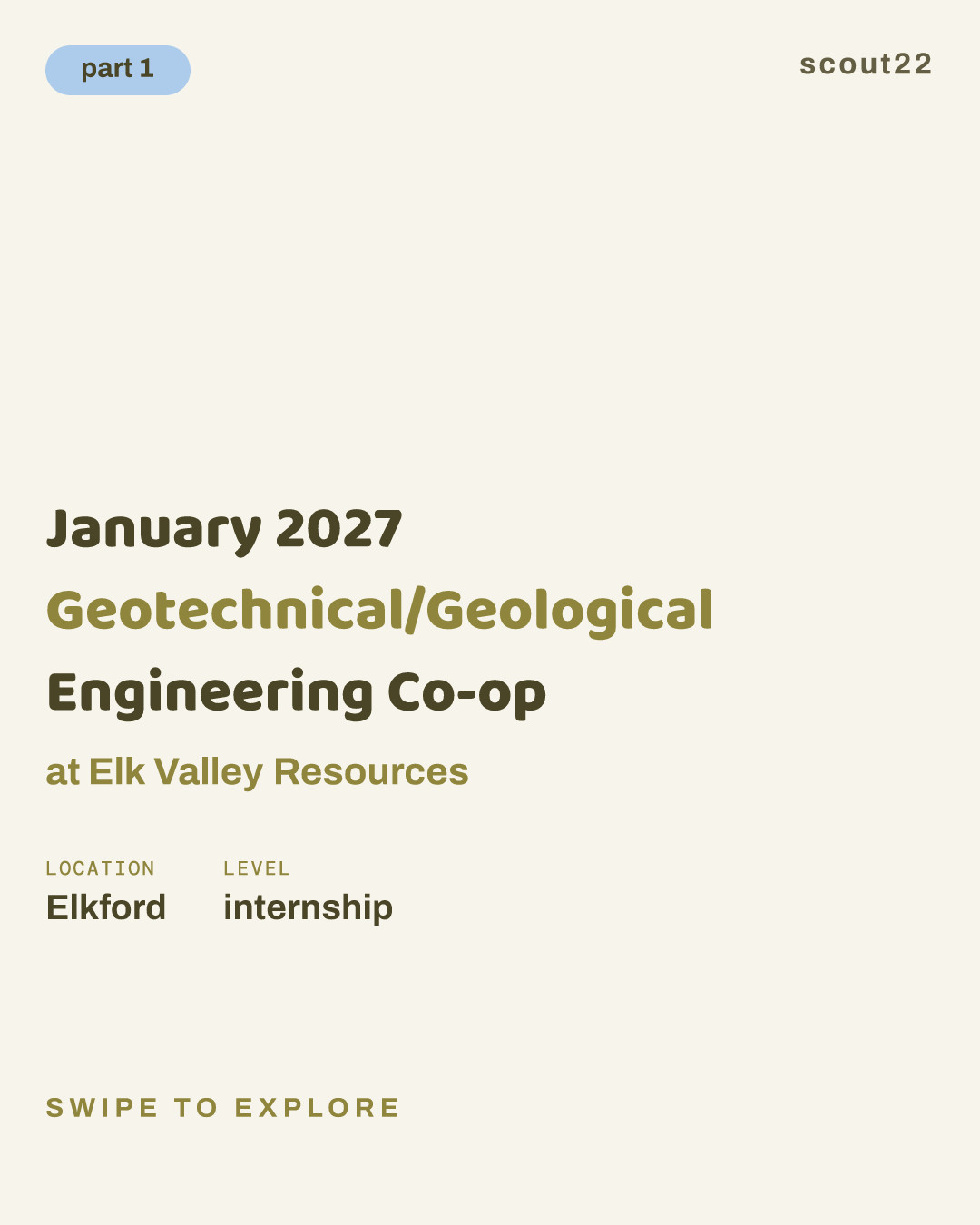 January 2027 Geotechnical/Geological Engineering Co-op at Elk Valley Resources