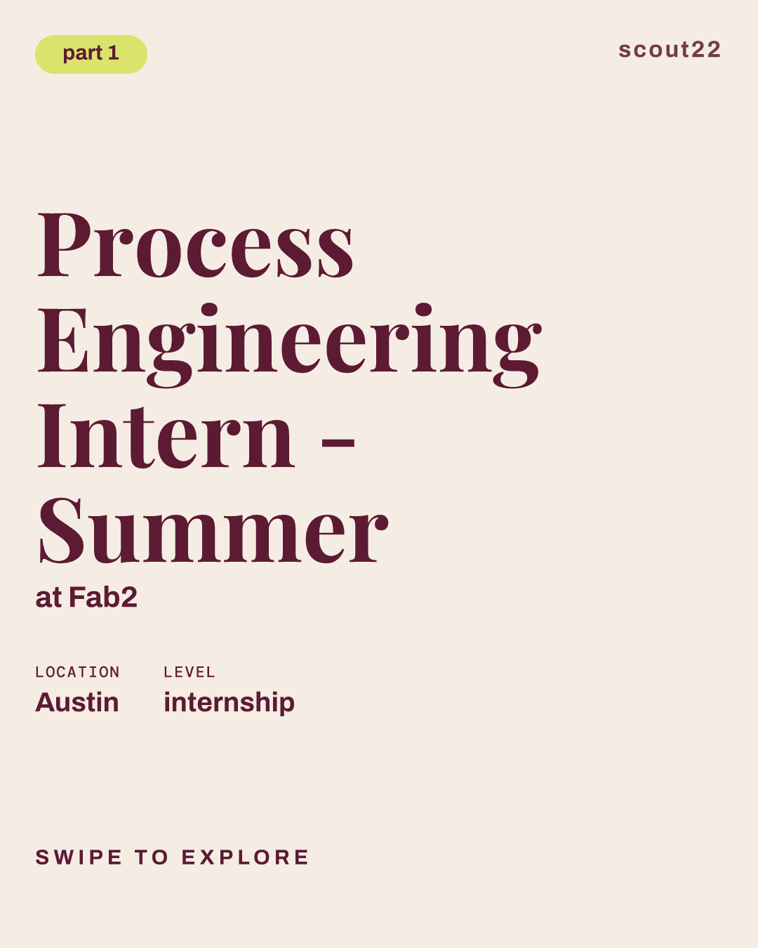 Process Engineering Intern - Summer at Fab2