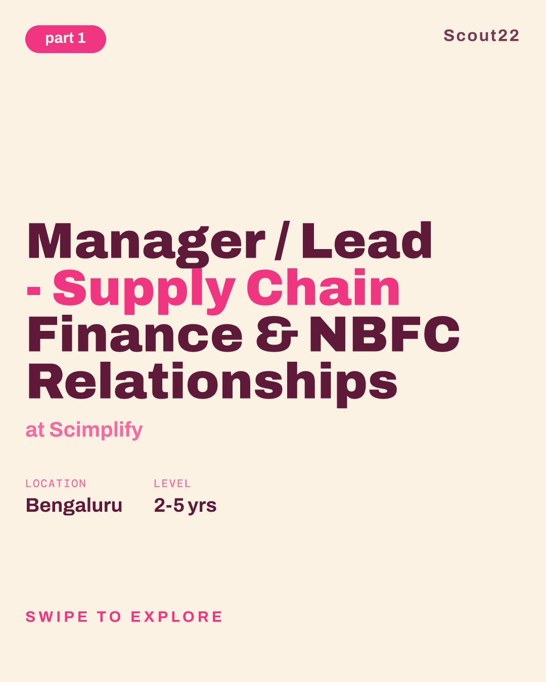 Manager / Lead - Supply Chain Finance & NBFC Relationships at Scimplify