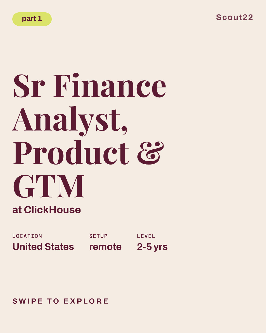 Sr Finance Analyst, Product & GTM at ClickHouse