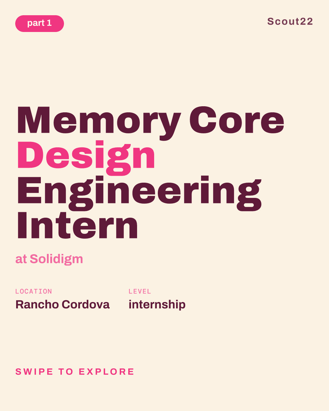 Memory Core Design Engineering Intern at Solidigm