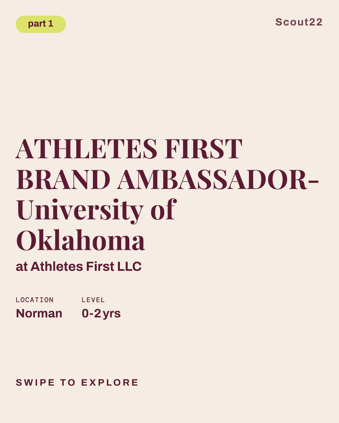 ATHLETES FIRST BRAND AMBASSADOR- University of Oklahoma at Athletes First LLC