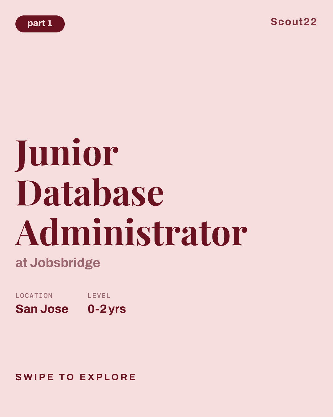 Junior Database Administrator at Jobsbridge