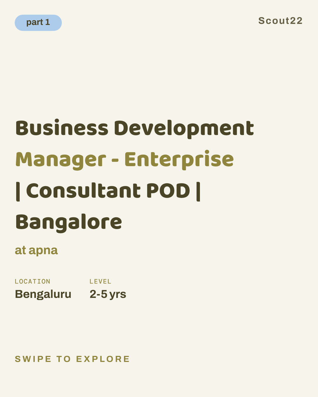 Business Development Manager - Enterprise | Consultant POD | Bangalore at apna