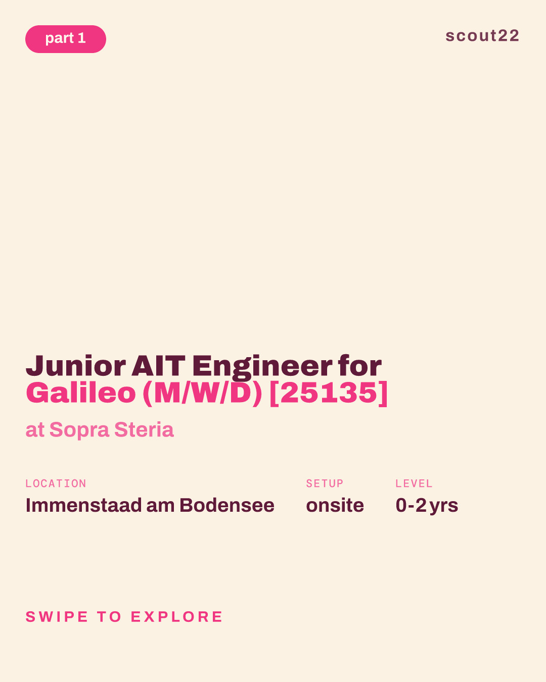 Junior AIT Engineer for Galileo (M/W/D) [25135] at Sopra Steria
