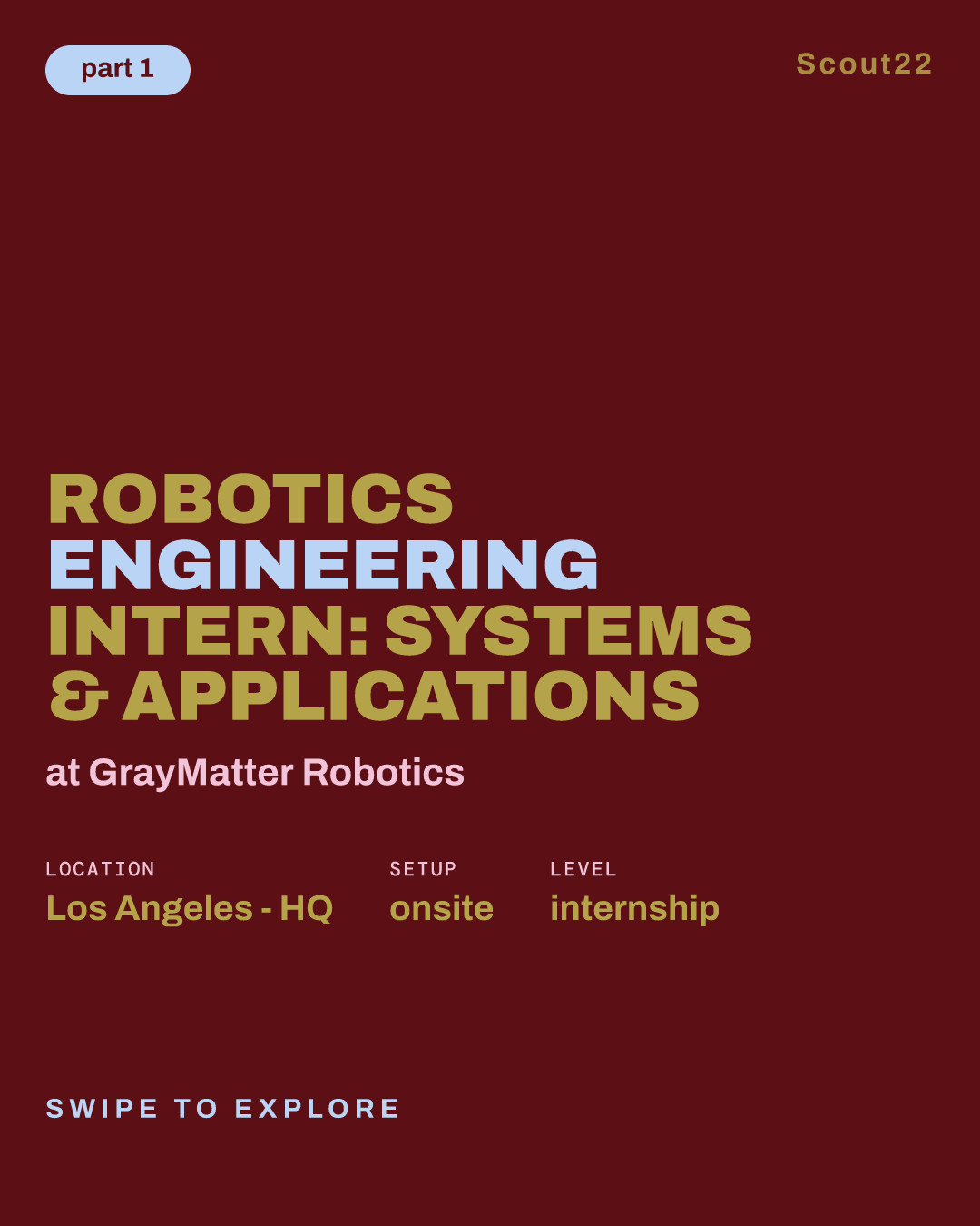 Robotics Engineering Intern: Systems & Applications at GrayMatter Robotics