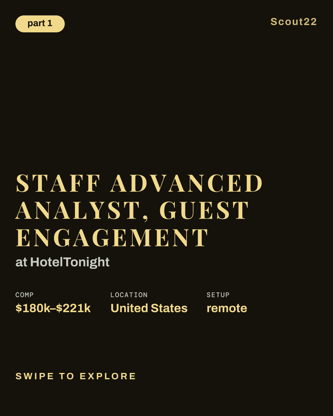 Staff Advanced Analyst, Guest Engagement at HotelTonight