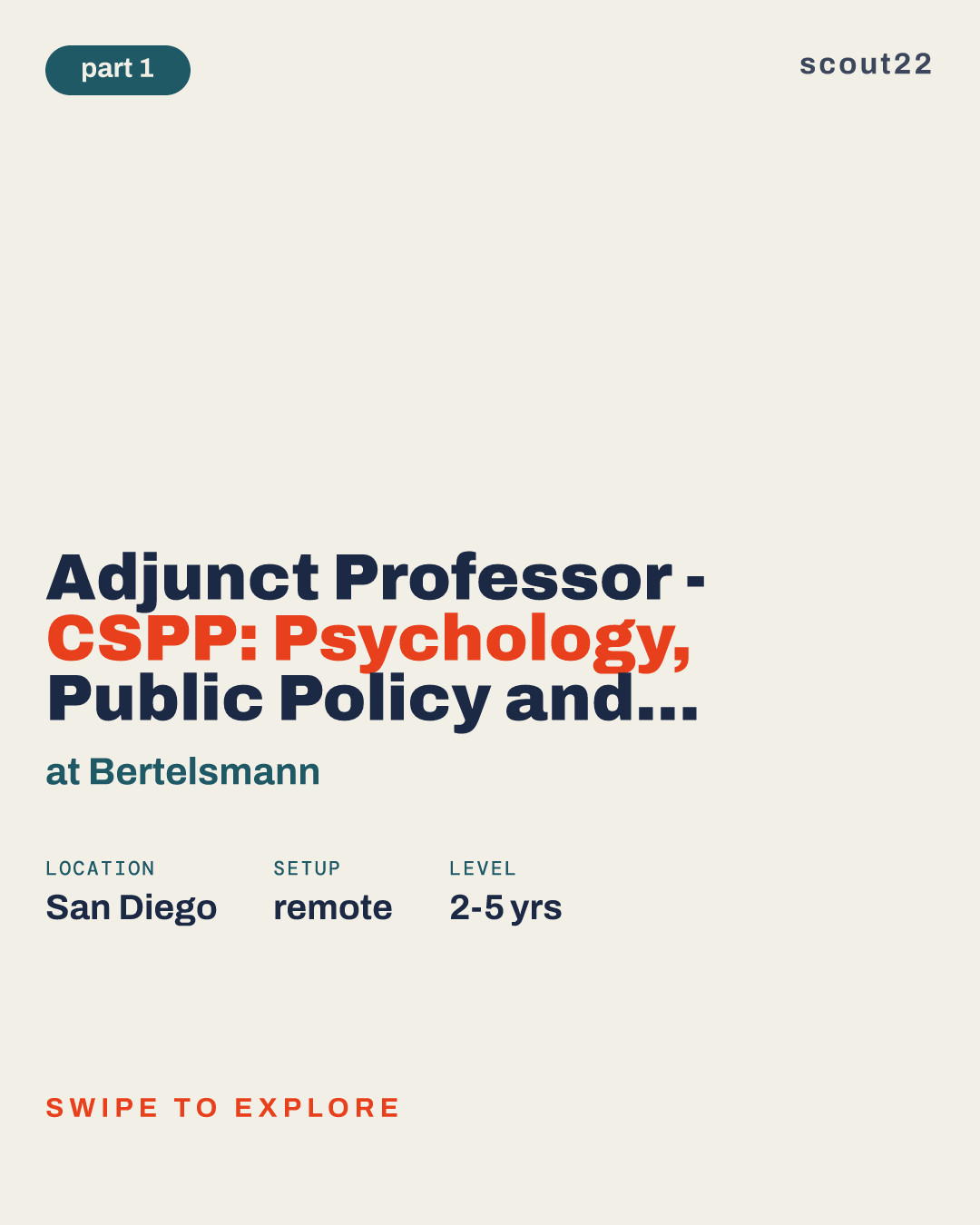 Adjunct Professor - CSPP: Psychology, Public Policy and Law - San Diego Campus Candidate Pool at Bertelsmann