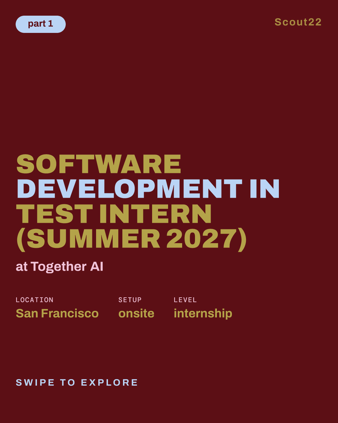 Software Development In Test Intern (Summer 2027) at Together AI