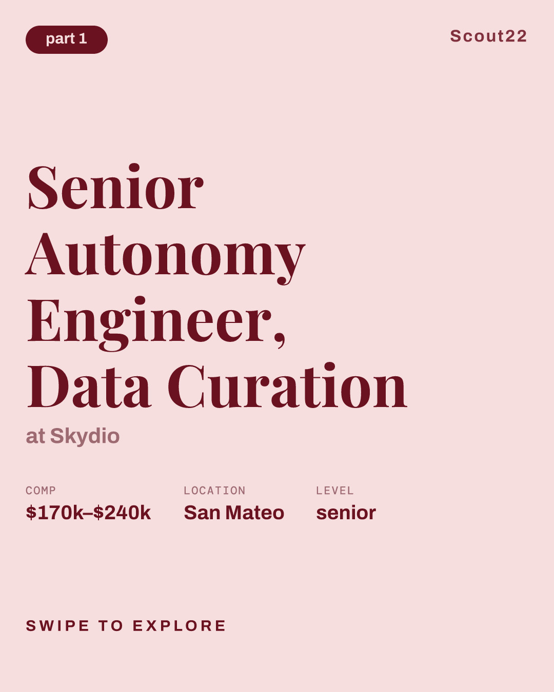 Senior Autonomy Engineer, Data Curation at Skydio