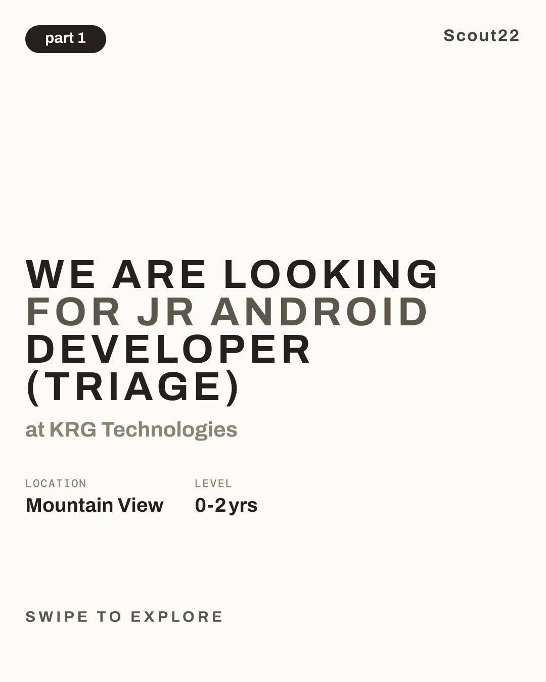 We are looking For JR Android Developer (Triage) at KRG Technologies