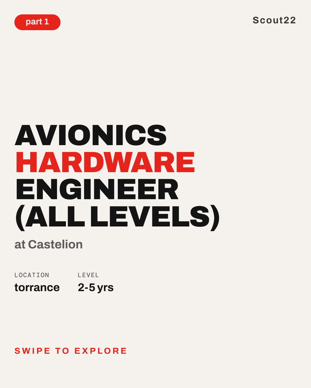 Avionics Hardware Engineer (All Levels) at Castelion