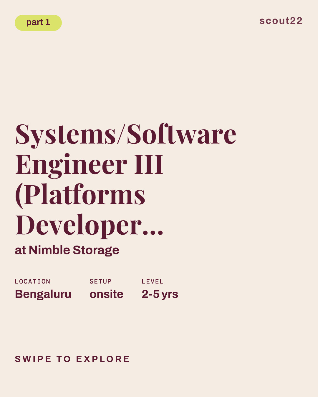 Systems/Software Engineer III (Platforms Developer, Interfaces/Optics) at Nimble Storage