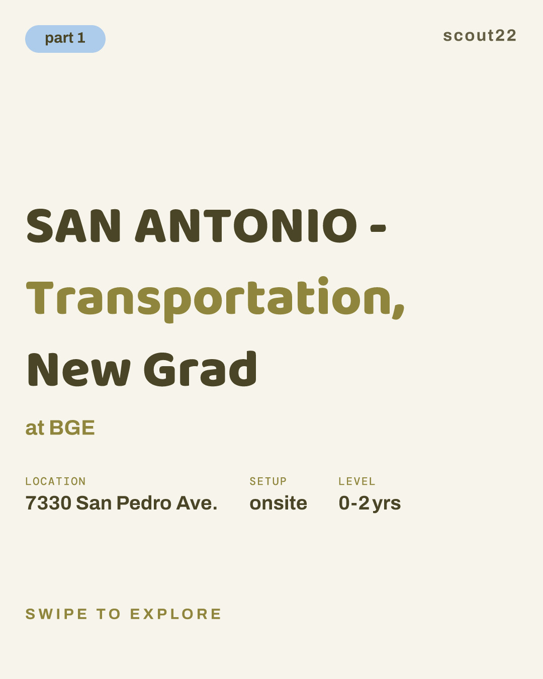 SAN ANTONIO - Transportation, New Grad at BGE