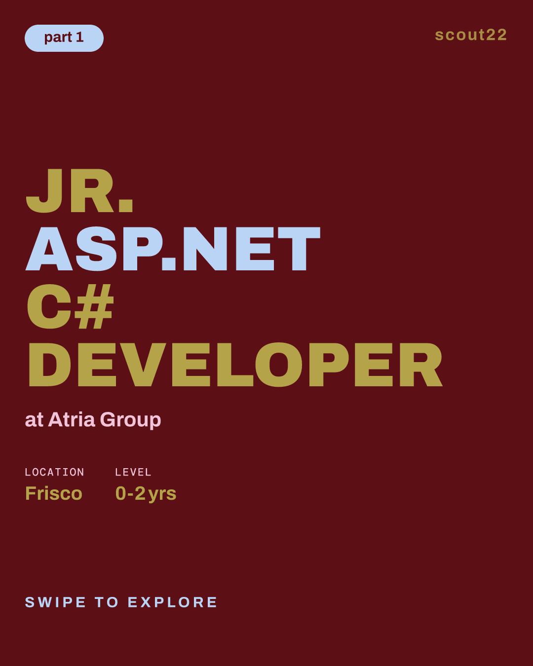 Jr. ASP.NET C# Developer at Atria Group