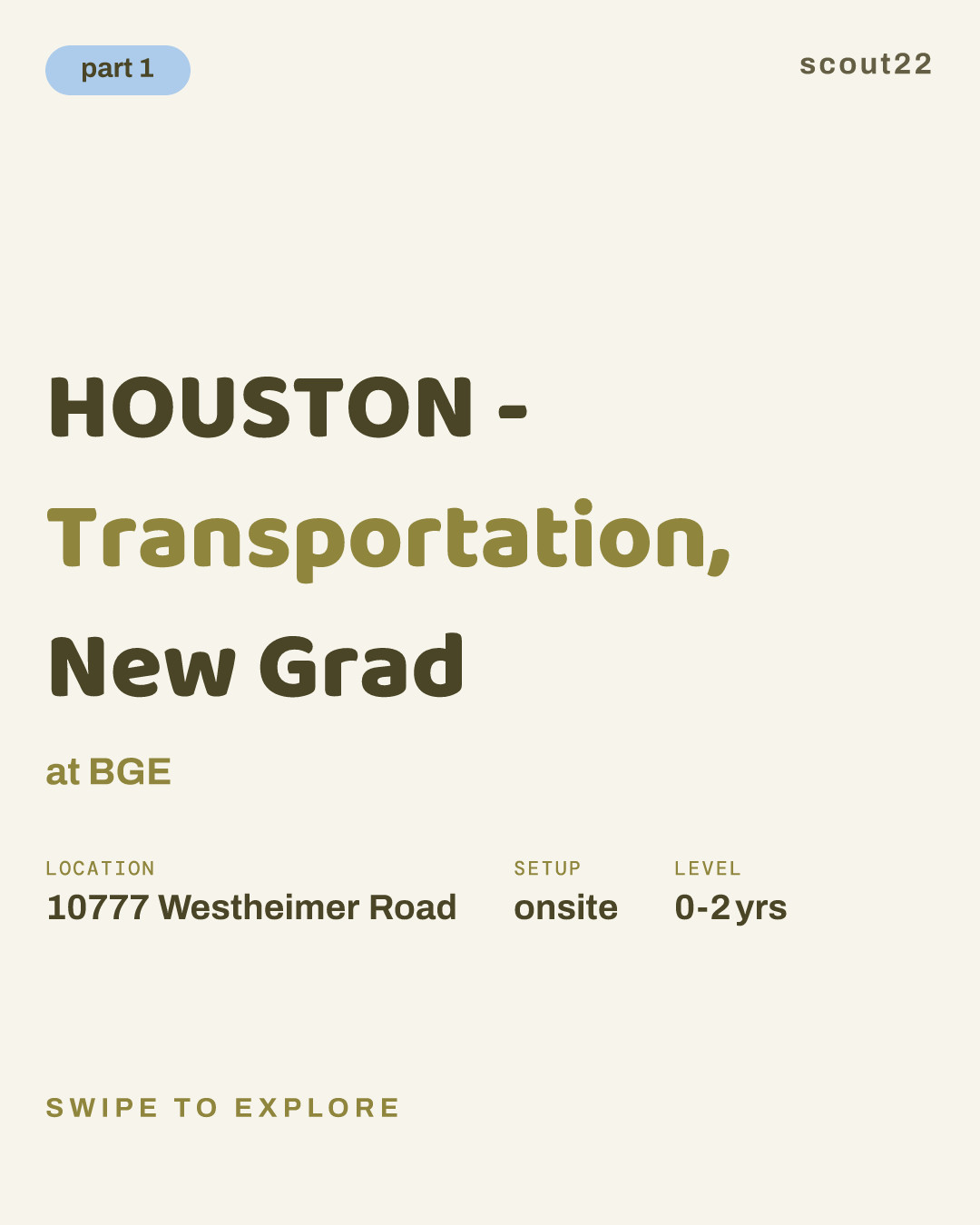 HOUSTON - Transportation, New Grad at BGE