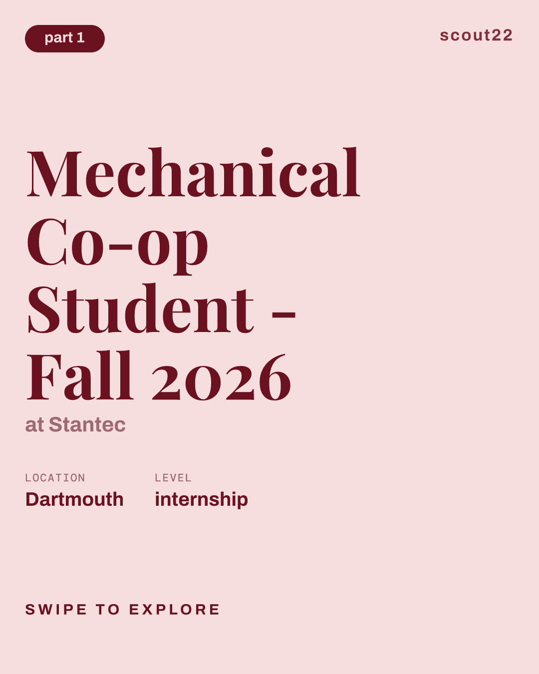 Mechanical Co-op Student - Fall 2026 at Stantec