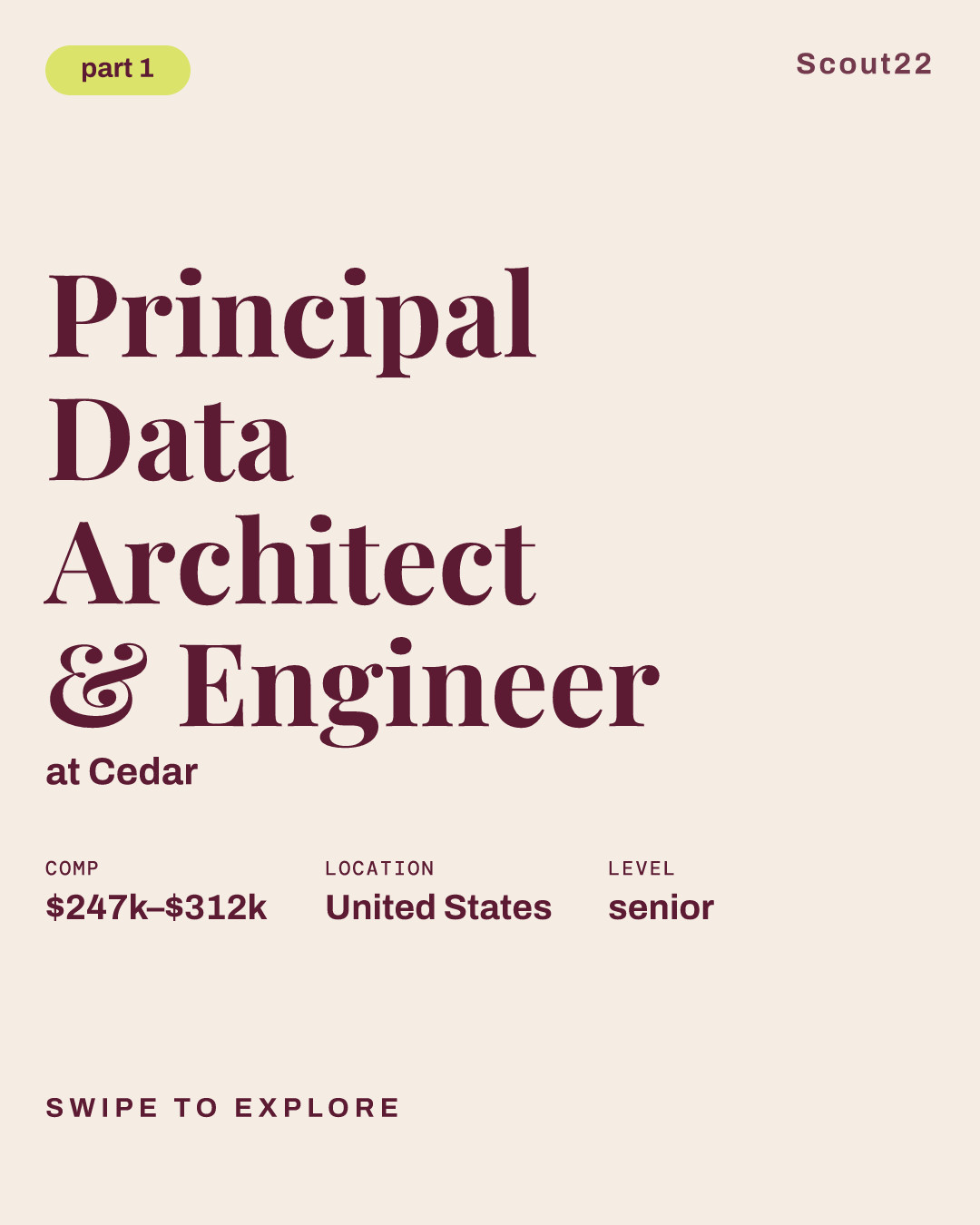 Principal Data Architect & Engineer at Cedar