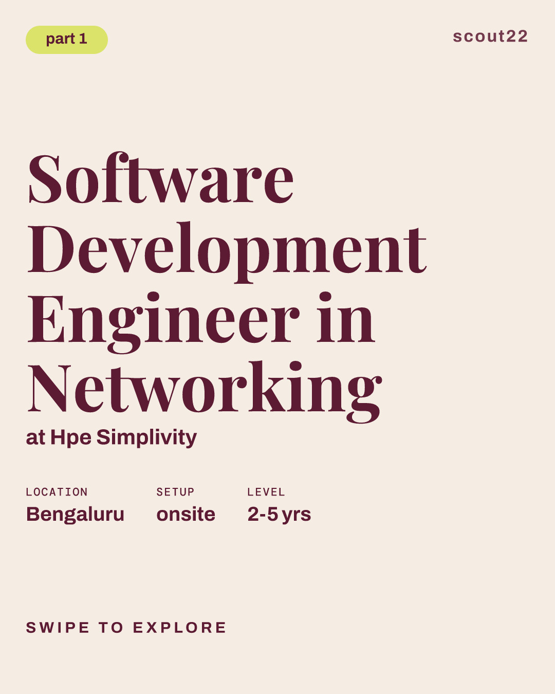 Software Development Engineer in Networking at Hpe Simplivity