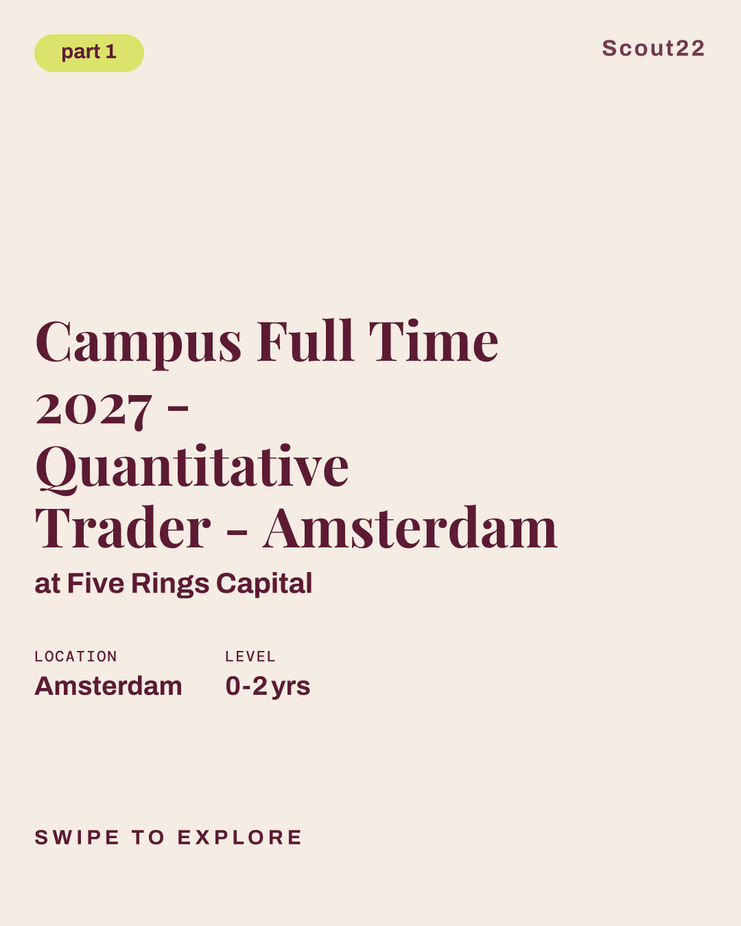 Campus Full Time 2027 - Quantitative Trader - Amsterdam at Five Rings Capital