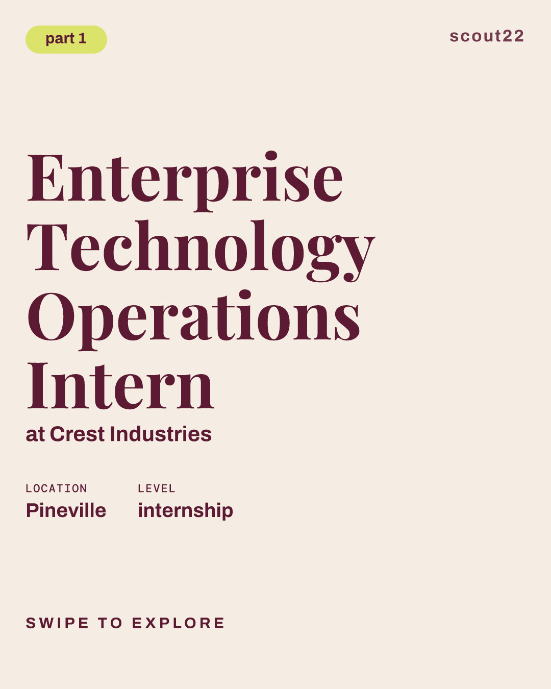 Enterprise Technology Operations Intern at Crest Industries